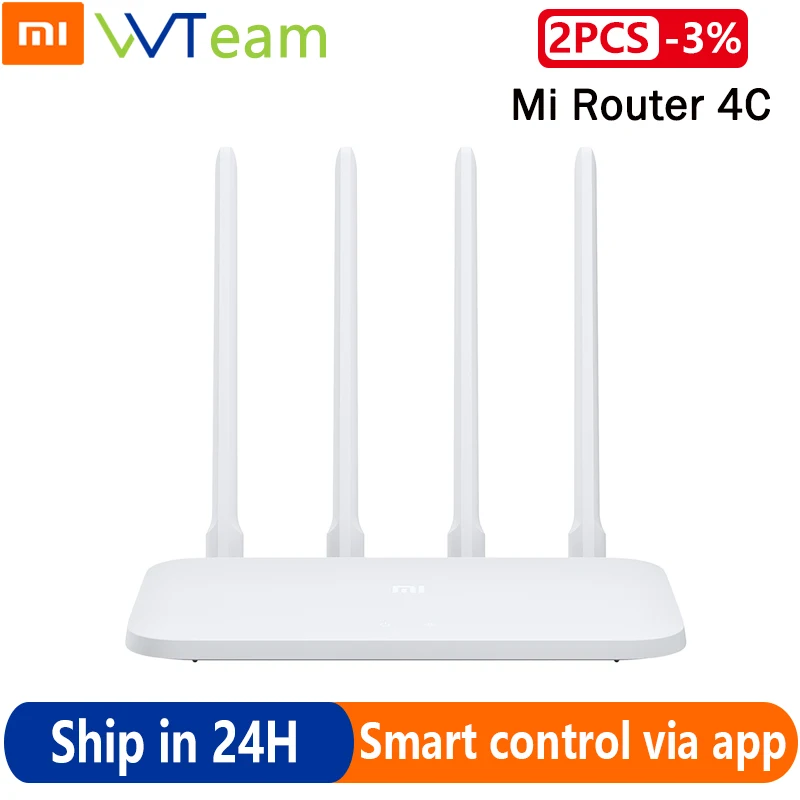Xiaomi Mi роутер 4C Wi Fi беспроводной 300 Мбит/с 2 4 ГГц 802.11b/g/n антенны группа Mihome