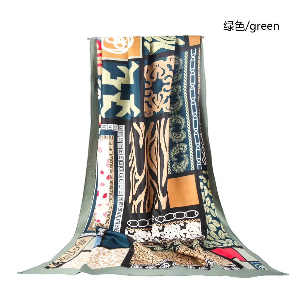 

2021 New Printed Twill Satin Scarf Fashion All-match Lady Shawl Scarf