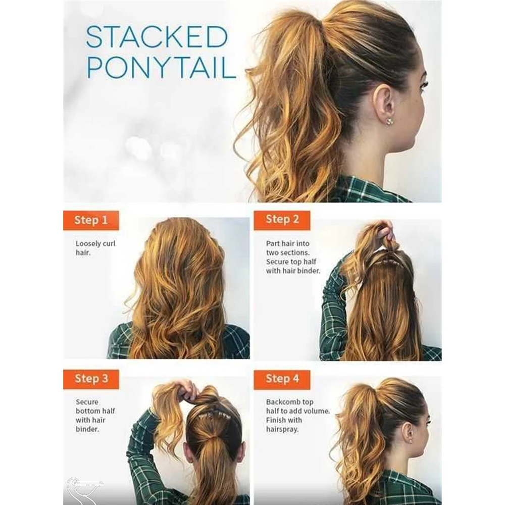 Синтетический конский хвост волнистый удлиненный зажим для конских хвостов