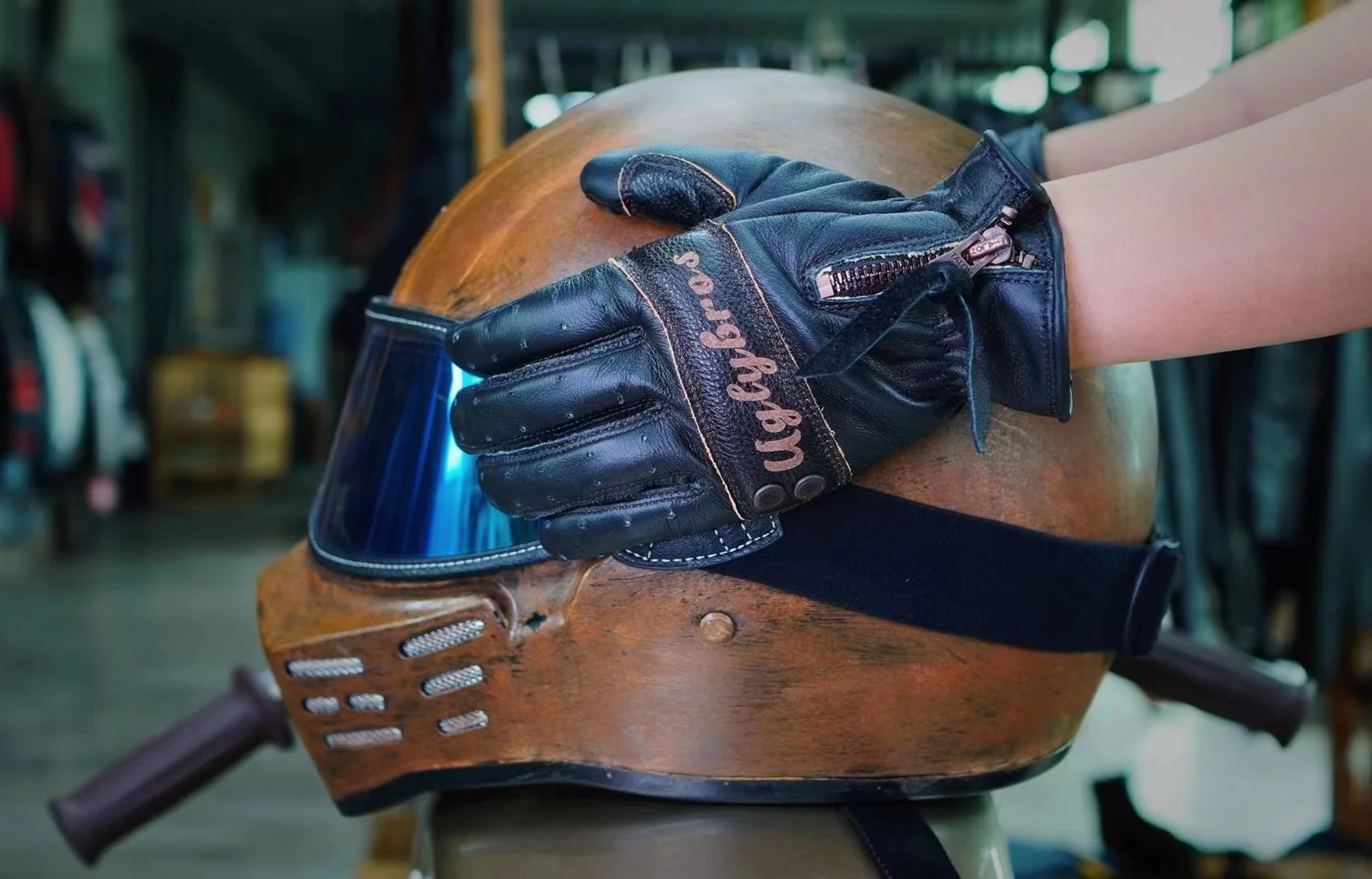 Мужские мотоциклетные винтажные кожаные перчатки Kev облицованная одежда-стойкие