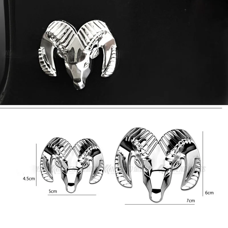 

3D Car Metal Head Grill Tailgate Ram Head Sticker Emblem Skull Decorative Stylish For Dodge Ram Caliber Car Sticker Accessories