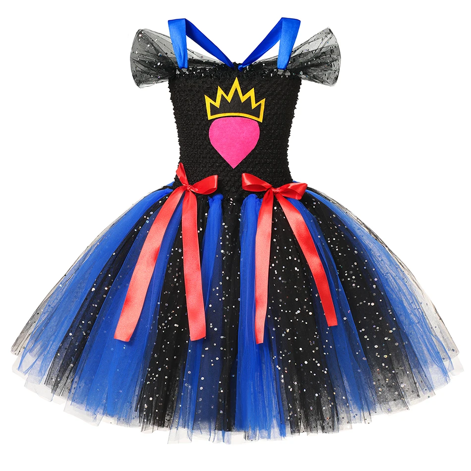 Girls Descendants 3 Mal Evie Knitted Tutu Dress Up Clothes Uma Audrey Princess Costume Birthday Pageant Party Fantasy Dresses | Детская