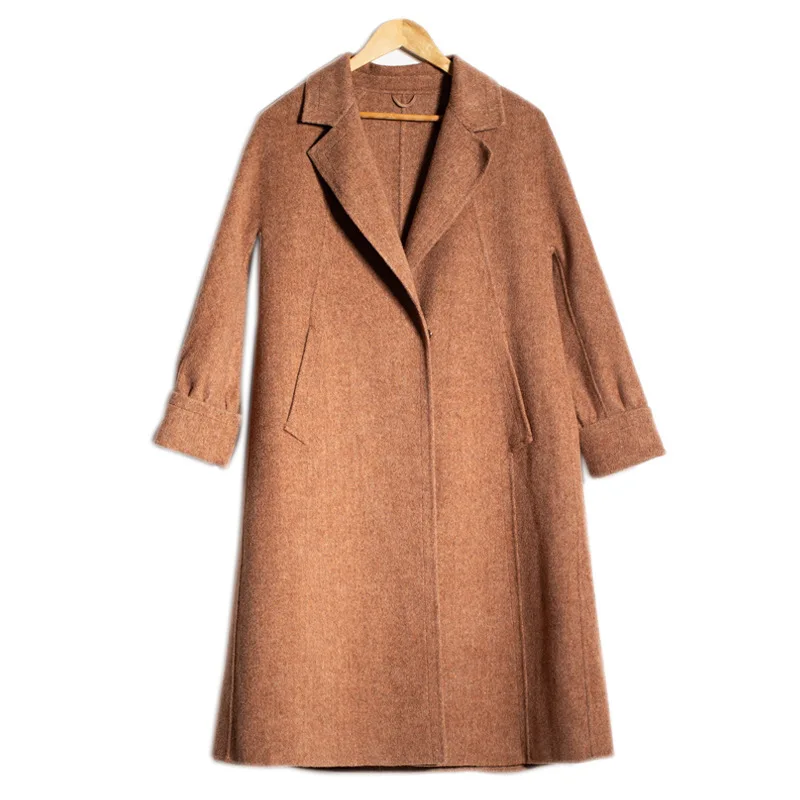Кашемировое пальто женское пальто Vadim Veste Manteau Femme Hiver Abrigos Bayan Kaban Dames Jassen зимняя мантель Damen Gothic Zzh004 - Цвет: coffee