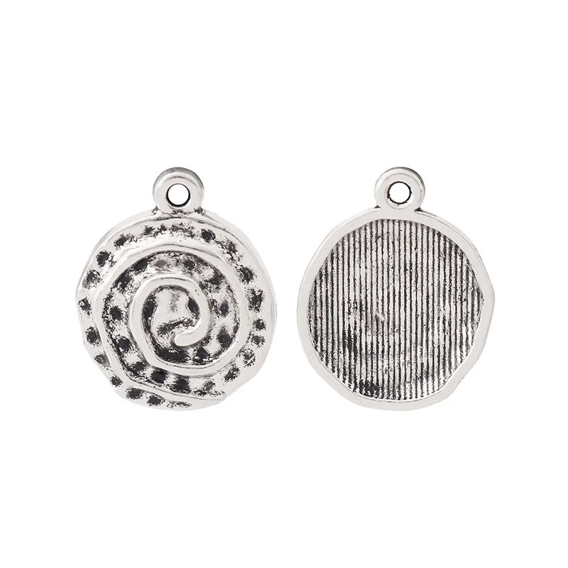 20 x тибетские серебряные кованые круглые спираль вихревые вихревой