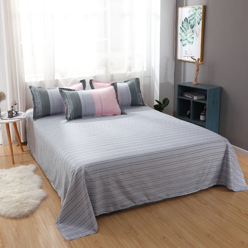 Luxury bedding sets simple European Style Printed quilt cover Bed Linen pillow cases bed sheets pink stripe duvet | Дом и сад