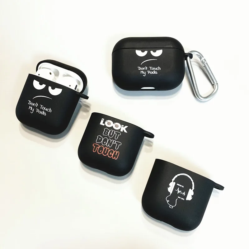 Силиконовый чехол для Apple Airpods 1 2 s со слоганом простой текст с надписью Don't touch