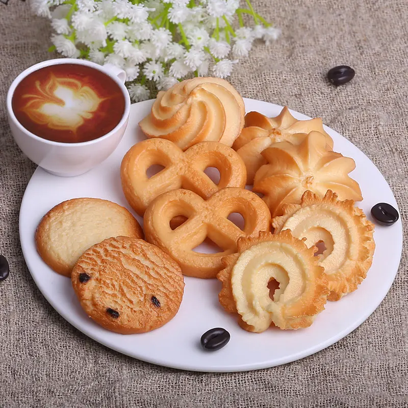 

6Pcs/set Artificial Cookie Faux Cookie Window Props Model Home Simulation Biscuit Food Dessert Baking Kitchen Decoration Table