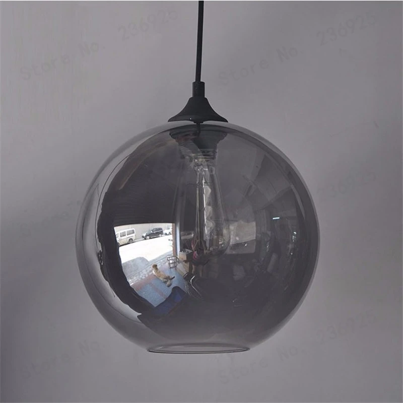 Wonderland-lámpara colgante de bol con bola de cristal, luz LED gris, humo, cocina, sala de estar, dormitorio, restaurante, recibidor de Hotel