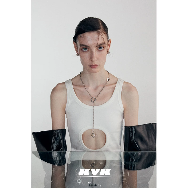 Barato KVK-collar De Cadena Para Clavícula Para Mujer, Nuevo De Tendencia Ins Viento Frío Ligero, Joyería De Lujo, Collar Sencillo De Joyería De Personalidad Para Mujer 2021