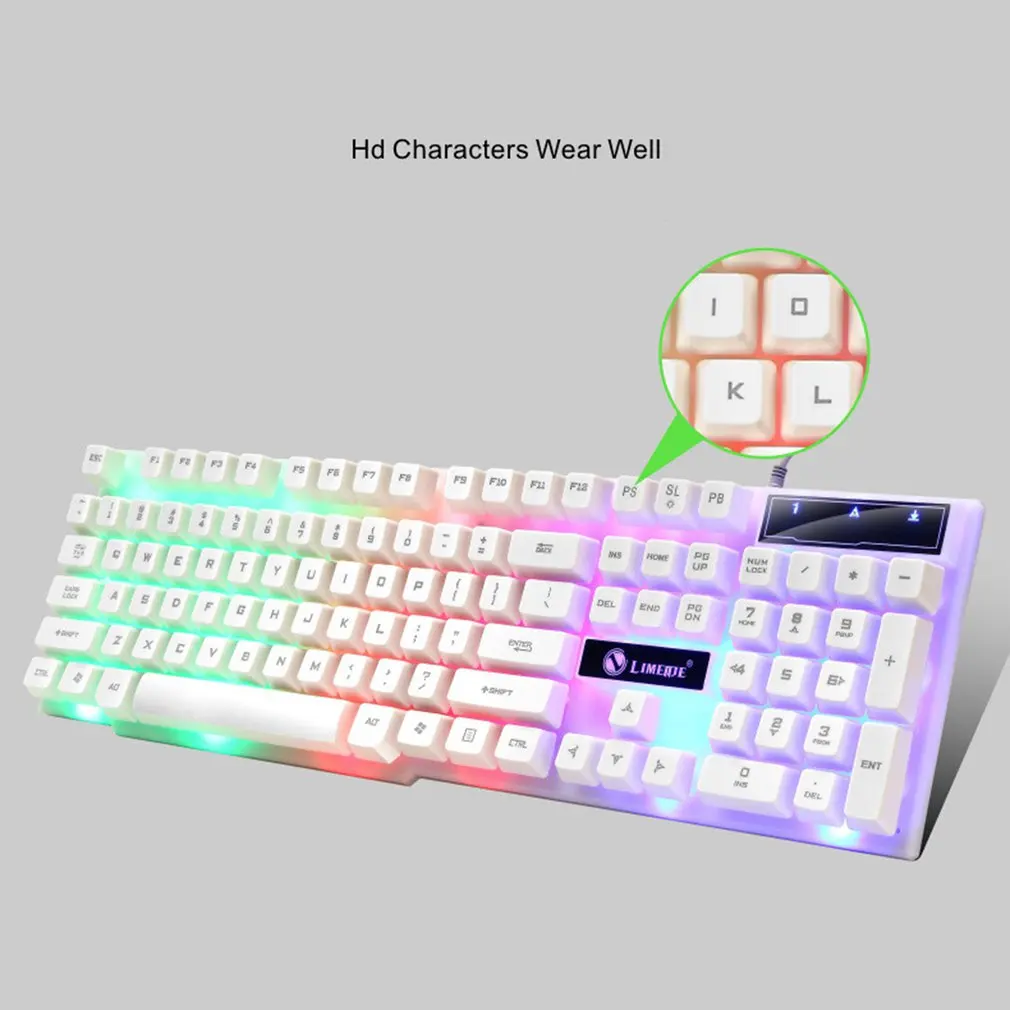 

USB Wired Gaming Keyboard Mouse Set PC Rainbow Colorful LED Illuminated Backlit Gamer Gaming Mouse and Keyboard Kit Home Office