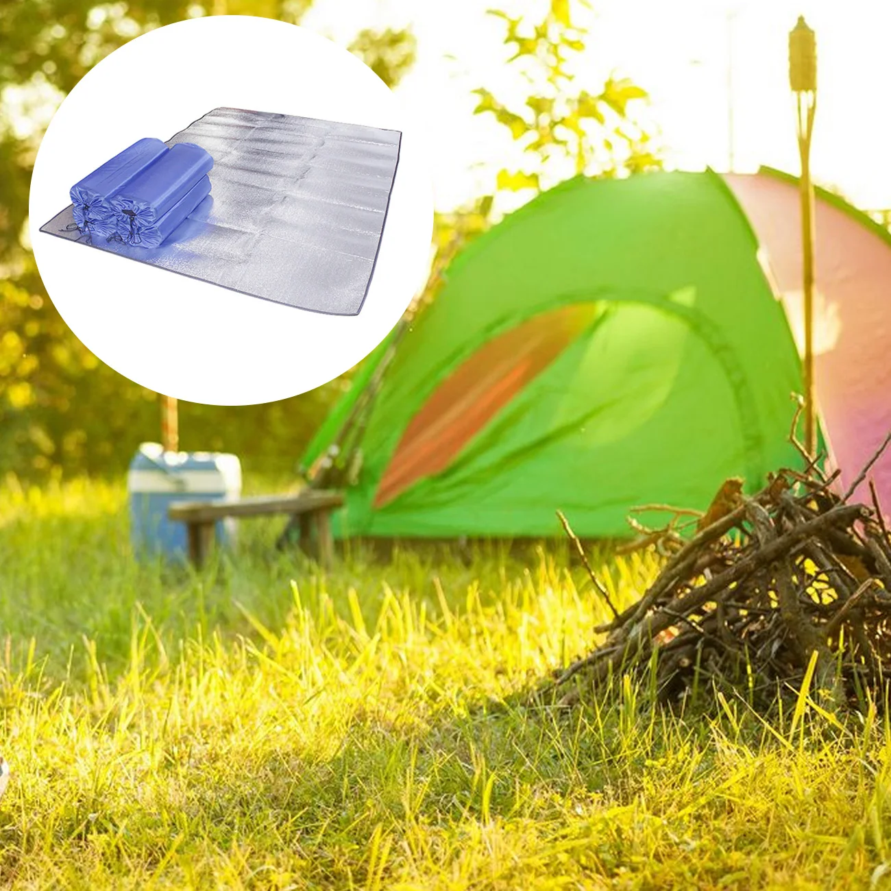 

1PCS Outdoor Camping Sleeping Mattress Tent Mat Picnic Pad Moistureproof Double Side Aluminum Foil EVA Pad for Camping Picnic