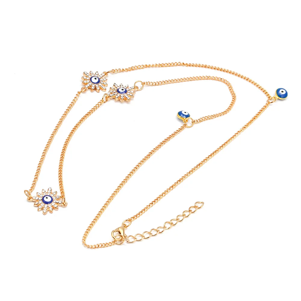 1 шт. ожерелье с подвеской от сглаза цепочка Женская мода хрустальный глаз/рука