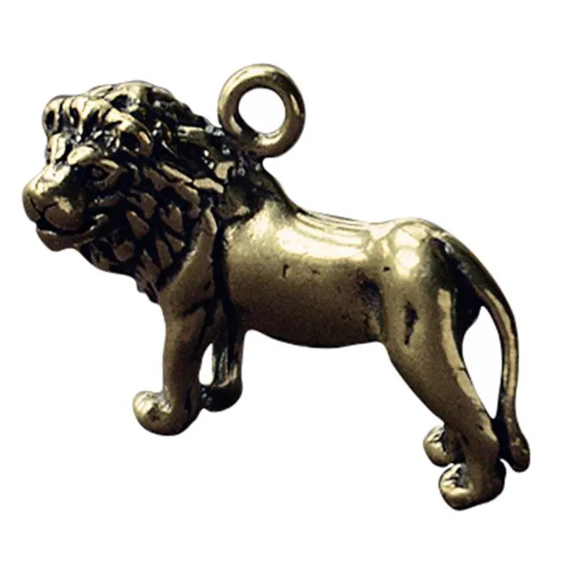 

3D Lion Casting Animal Mini Figurine Retro Style Metal Sculpture Home Office Room Desktop Decoration Collect Ornaments Gift