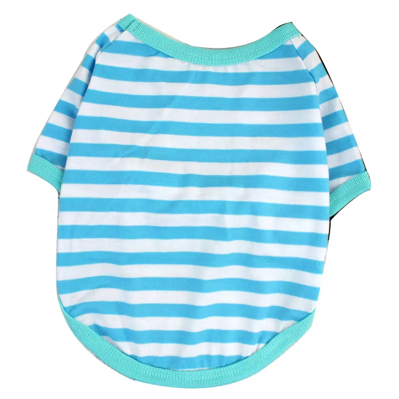 Полосатая летняя и Весенняя футболка для собак мягкая маленьких средних одежда