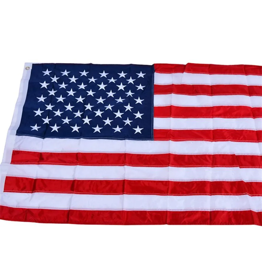 Флаг США 1 шт. 90*150 см Американский флаг люкс вышитые звезды пришитые полосы флажки