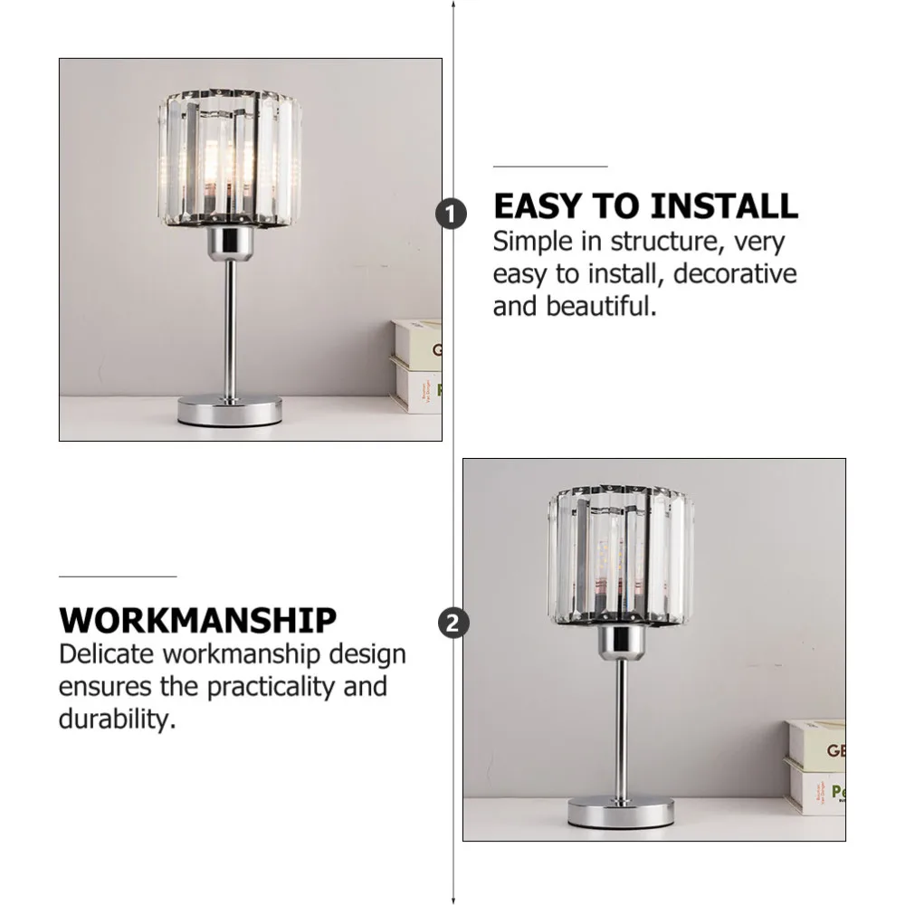 

1Pc Artistic Glass Lamp Decorative Bedside Light Table Lamp Ornament (US Plug)