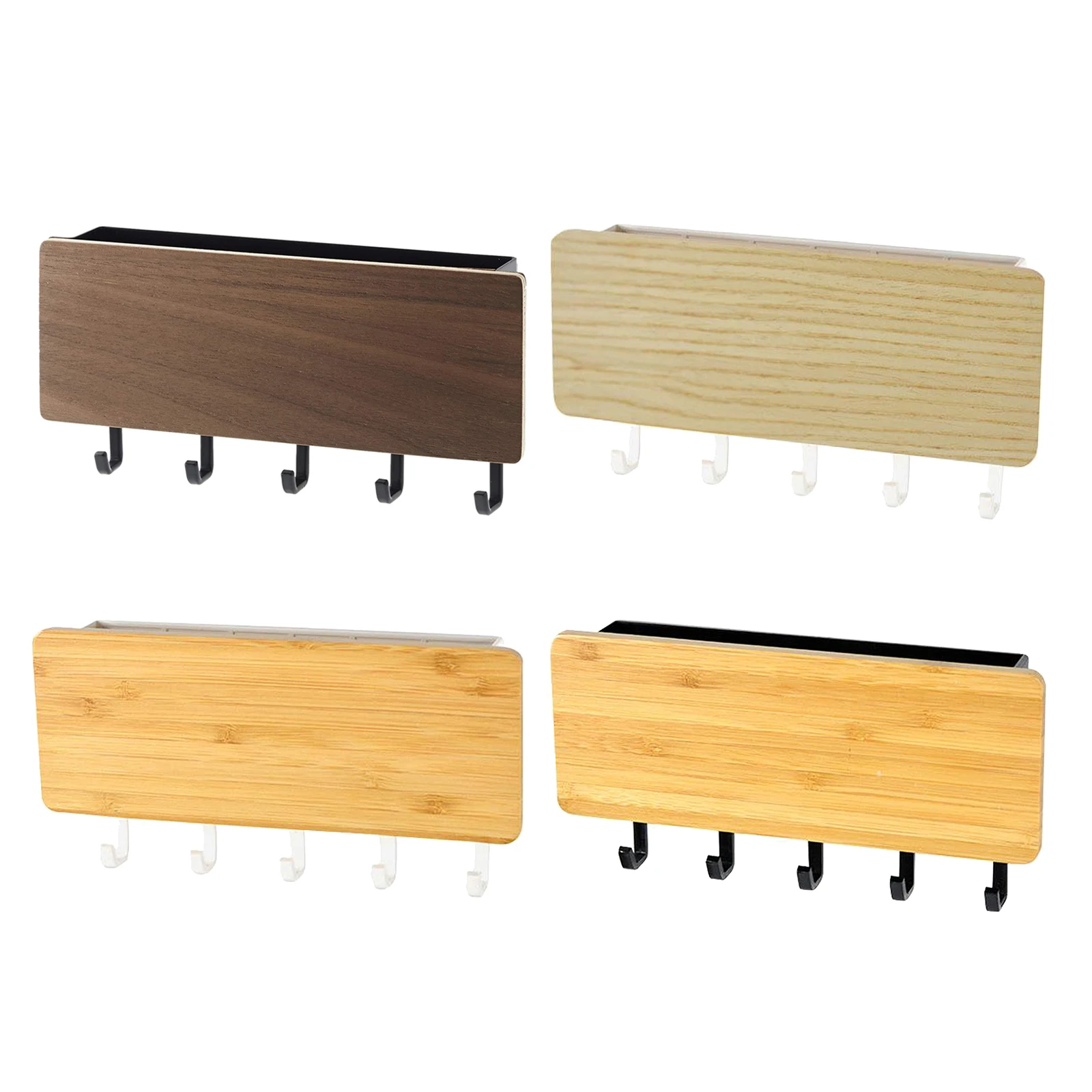 

Letter and Key Organiser - Wall-Mounted Key Rack and Letter Holder - 5 Plastic Hook for Letters and Multiple Key Hooks