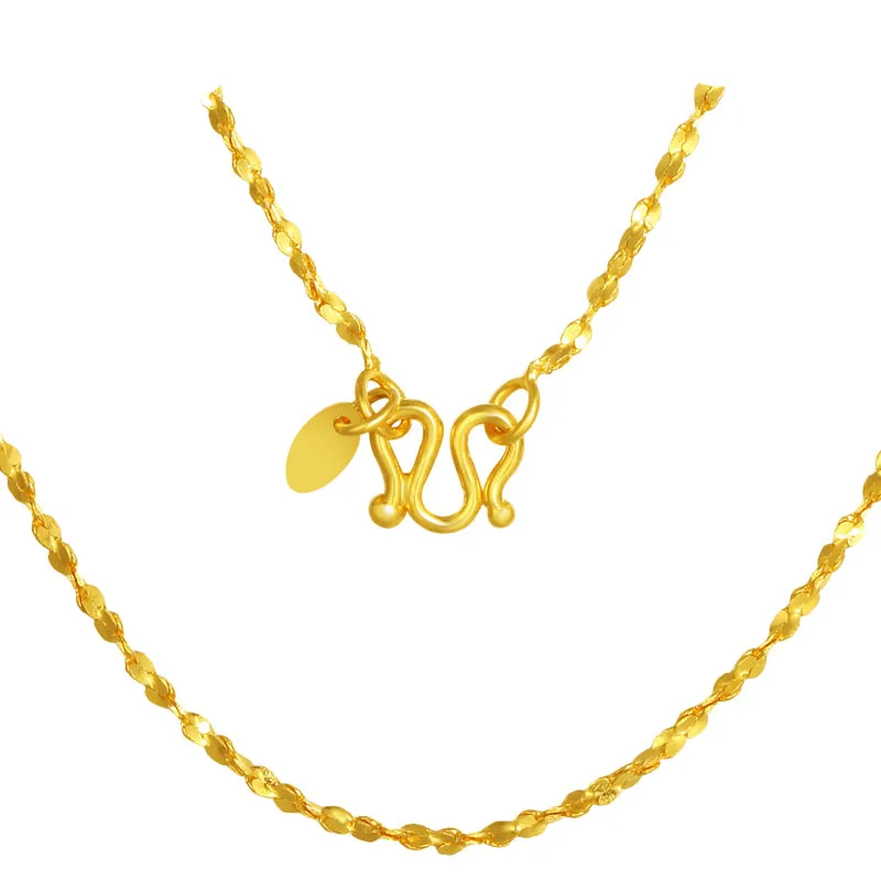 

Чистое 999 24K желтое золото ожерелье цепь полная звезда звено цепь ожерелье модное ожерелье
