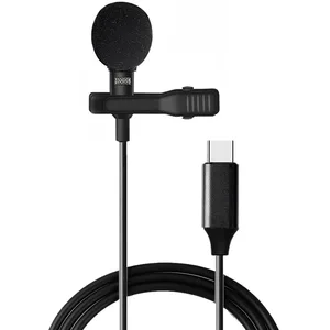 Мини портативный микрофон конденсатор клип на лацкане Lavalier Mic usb c проводной MikrofoMicrofon для телефона ноутбука с разъемом для наушников