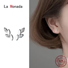 Женские серьги-гвоздики овальной формы La Monada, из серебра 925 пробы