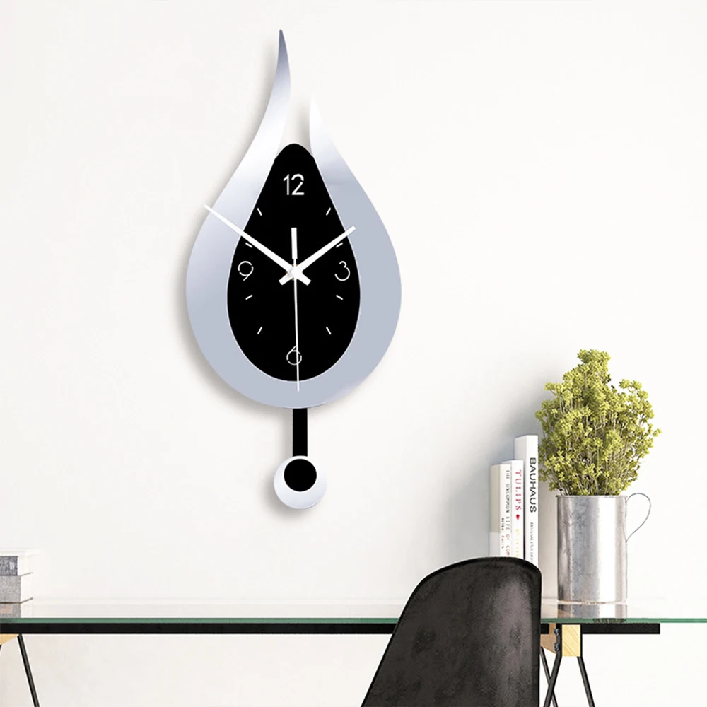 New European Wall Clock Bedroom Living Room Creative Water Drop Modeling Pendulum Clocks Home Silent Horloge Art Decoration | Дом и сад