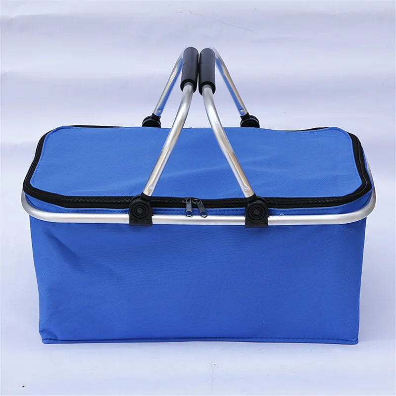 

Portable Foldable Design Picnic Camping Basket Waterproof Large Capacity Fresh Preservation Insulated Storage Organizer Handbag