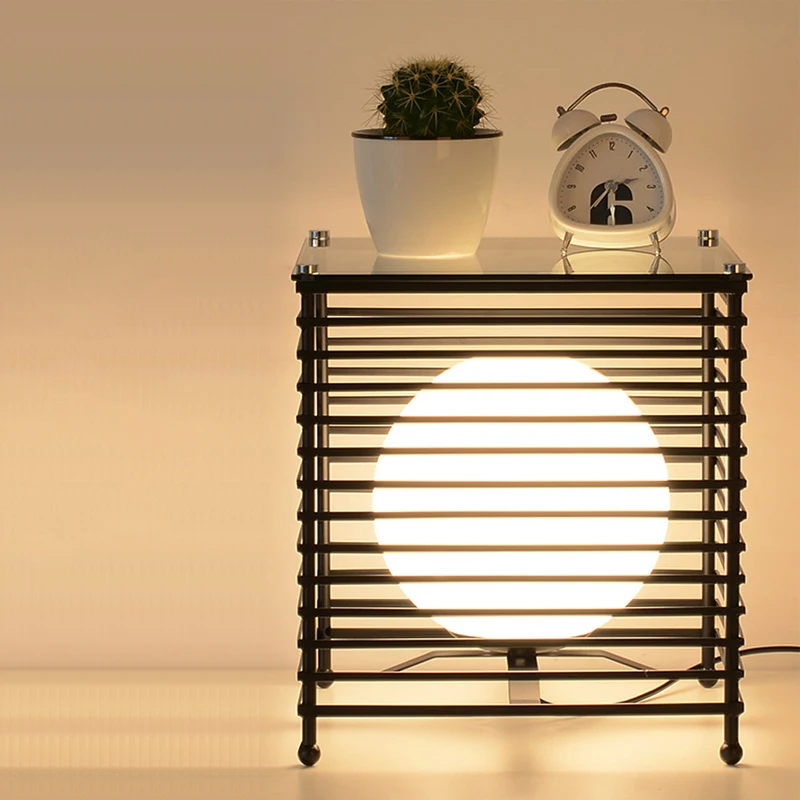 Современный Настольный светильник s с железной клеткой светодиодный для