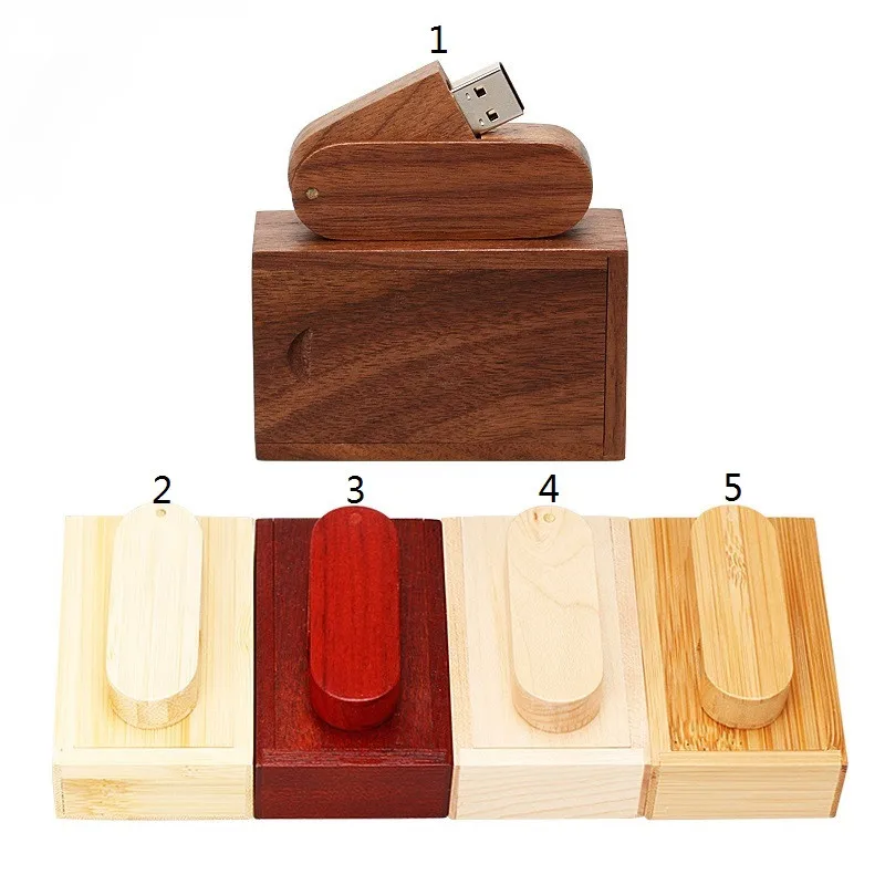 

USB Flash Drive 64GB Wooden Rotary Usb 2.0 4GB 8GB Pendrive 16GB Pen Drive 32GB Wooden U Stick Special Gift Custom Company LOGO