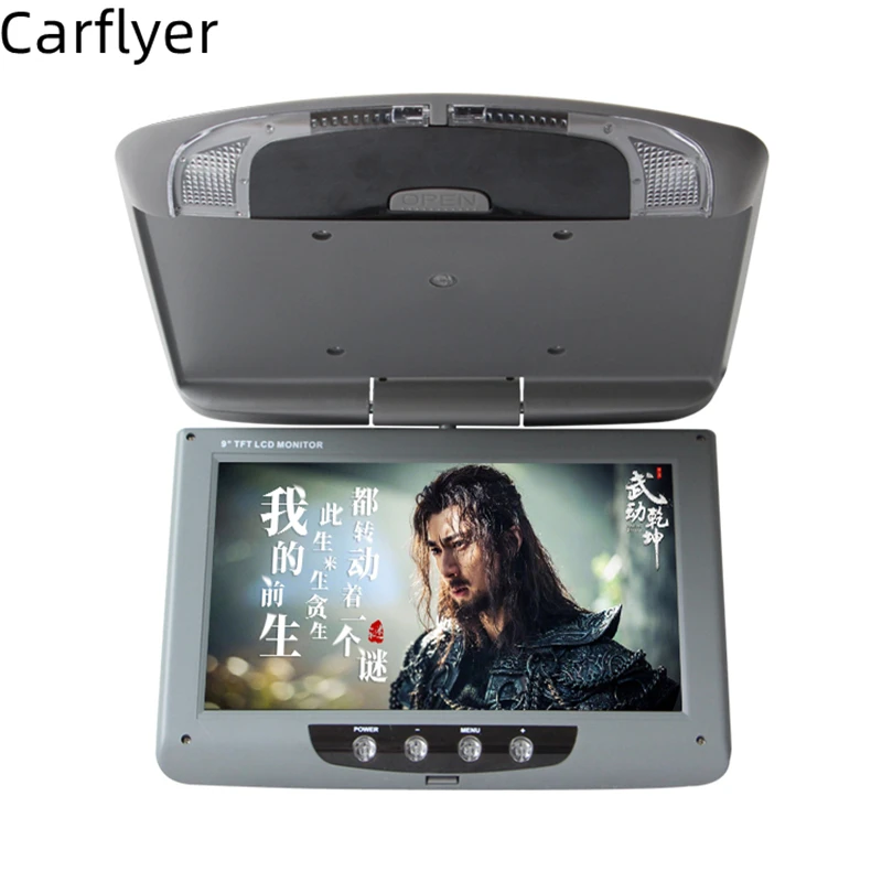

9 Inch Car Roof Mount Display TFT LCD Car Reverse Monitor video input Radio Flip Down AV Monitor support camera