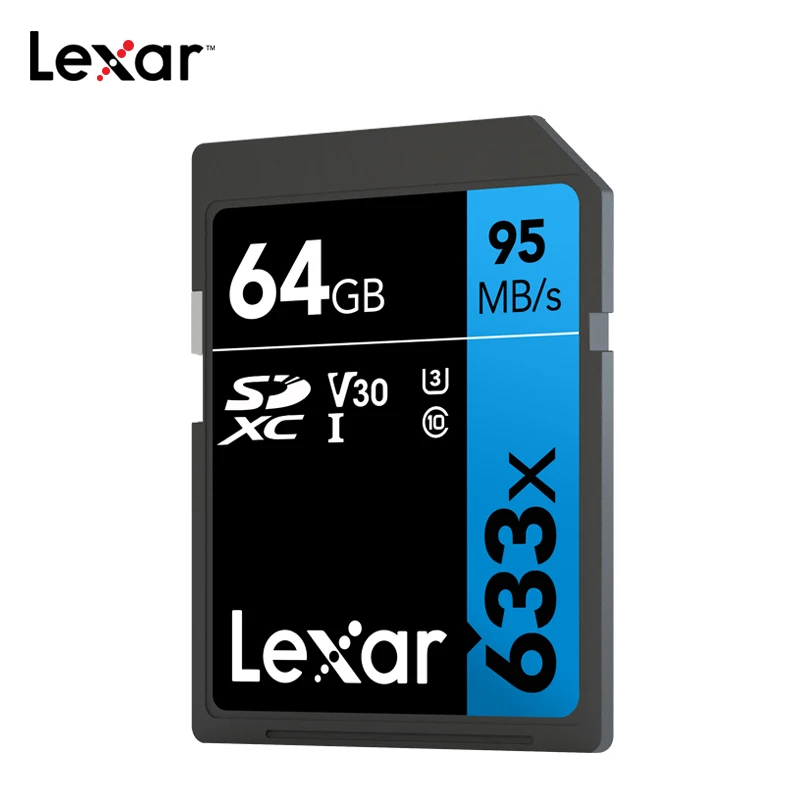 Lexar sd card 64gb 633x Memory Card Class 10 U3 SDXC carte sd 64gb 4K video memoria carte memoire for Canon Nikon camera SD Card