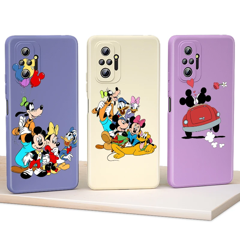 

Liquid Silicone Soft Cover Turma Do Mickey For Xiaomi Redmi Note 10 10T 9 9T 8T 9S 8 7 Pro Max Phone Case