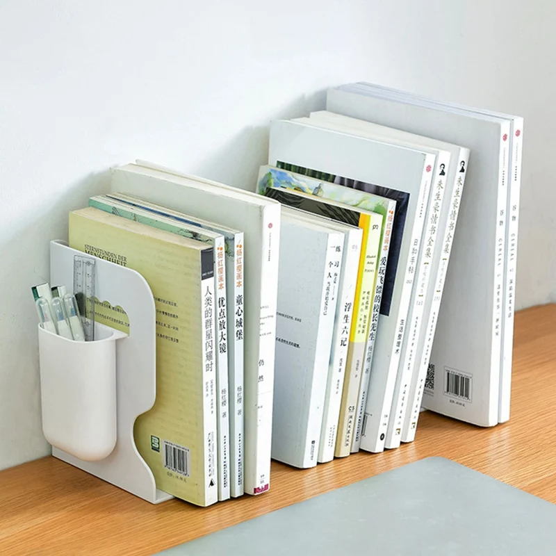 

Retractable Bookends For Shelves Book Support Stand Bookshelf With Pen Holder Adjustable Bookends Book Rack Folder Book Stoppers
