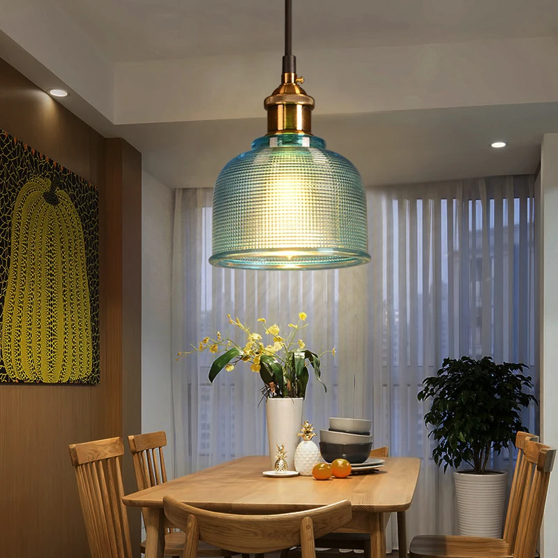 Lámpara colgante de cristal nórdico para restaurante, moderna, de latón, creativa, minimalista, transparente, E27