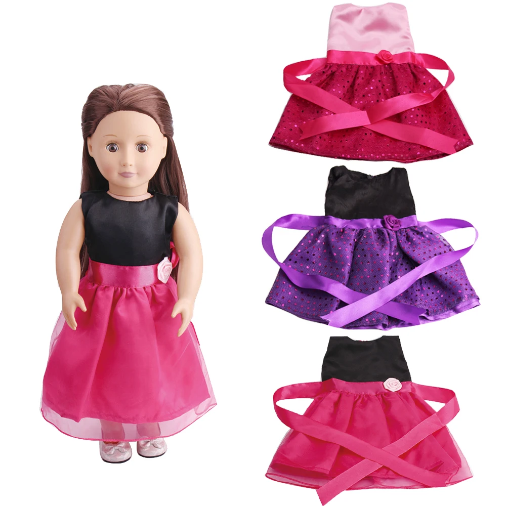 18 дюймов американская кукла летнее платье с кружевами для девочек Вечернее