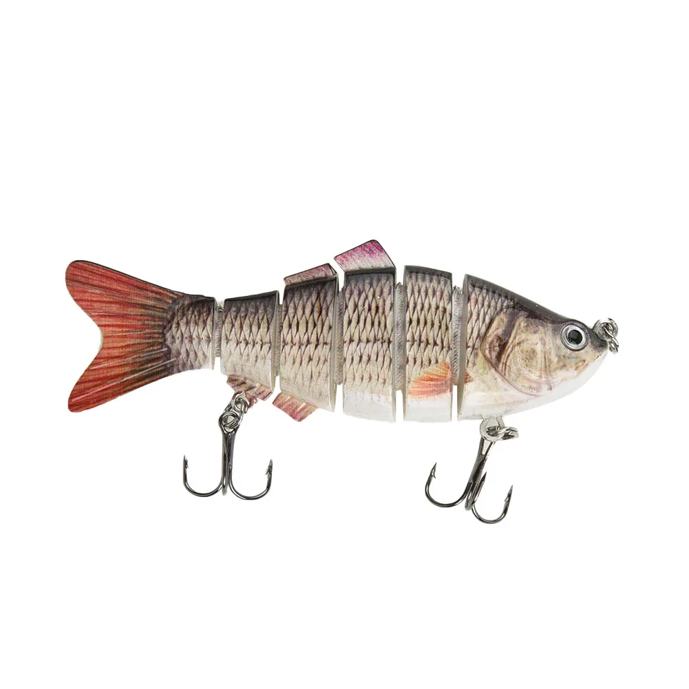 

Winter Fishing Gear Bionic Multi-section Swim Hard Bait10cm / 4 Inch Artificial Wobbler Rotating Trolling Pike Carp Crank Lure