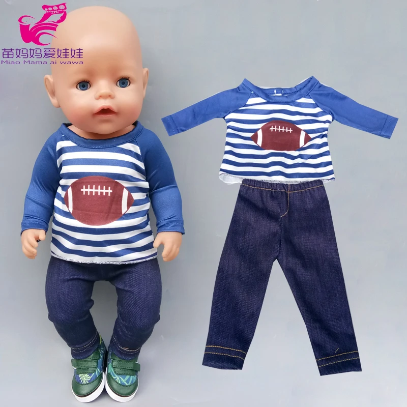 

43cm New Born Baby Doll Boy Clothes Trousers Set for 18" 45cm Og Girl Doll Outfit Play Toys Girl Wear