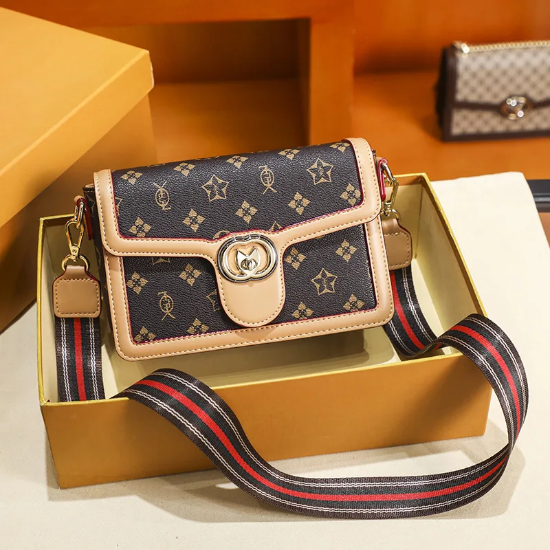 

2021 New Fashion Vintage Geometric Prints Messenger Bag Luxury Brand Women Handbags Top Quality Genuine Leather Handbags Metis