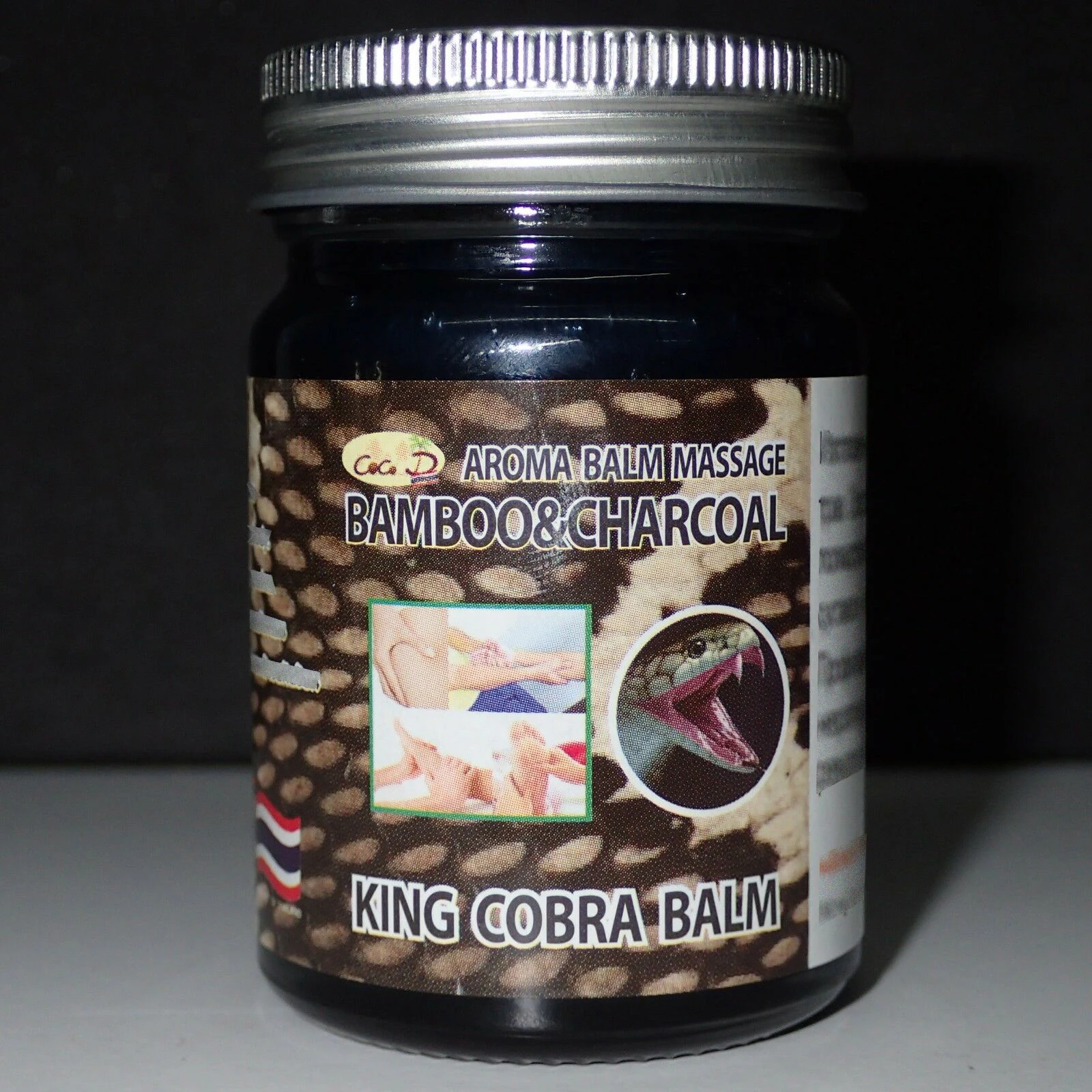 

Big Size 50g Massage Cobra Balm Thai Herb Black Aroma , Arthritis and Muscle Pain Relief