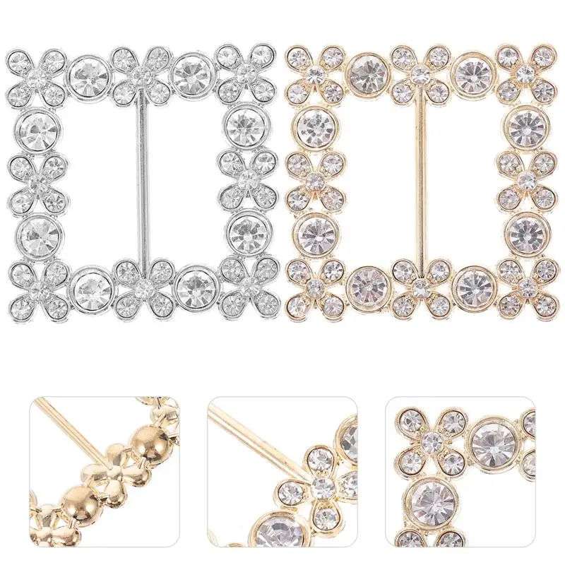 

2Pcs Rhinestone Scarf Clasp Clips Fashion T-Shirt Clips Chic Scarf Buckles