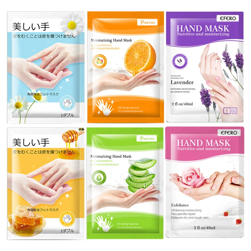 

2Pairs Whitening Hand Mask Remove Dead Skin Hydrating Anti-wrinkle Anti-drying Hand Care Exfoliating Peeling Gloves Hand Cream