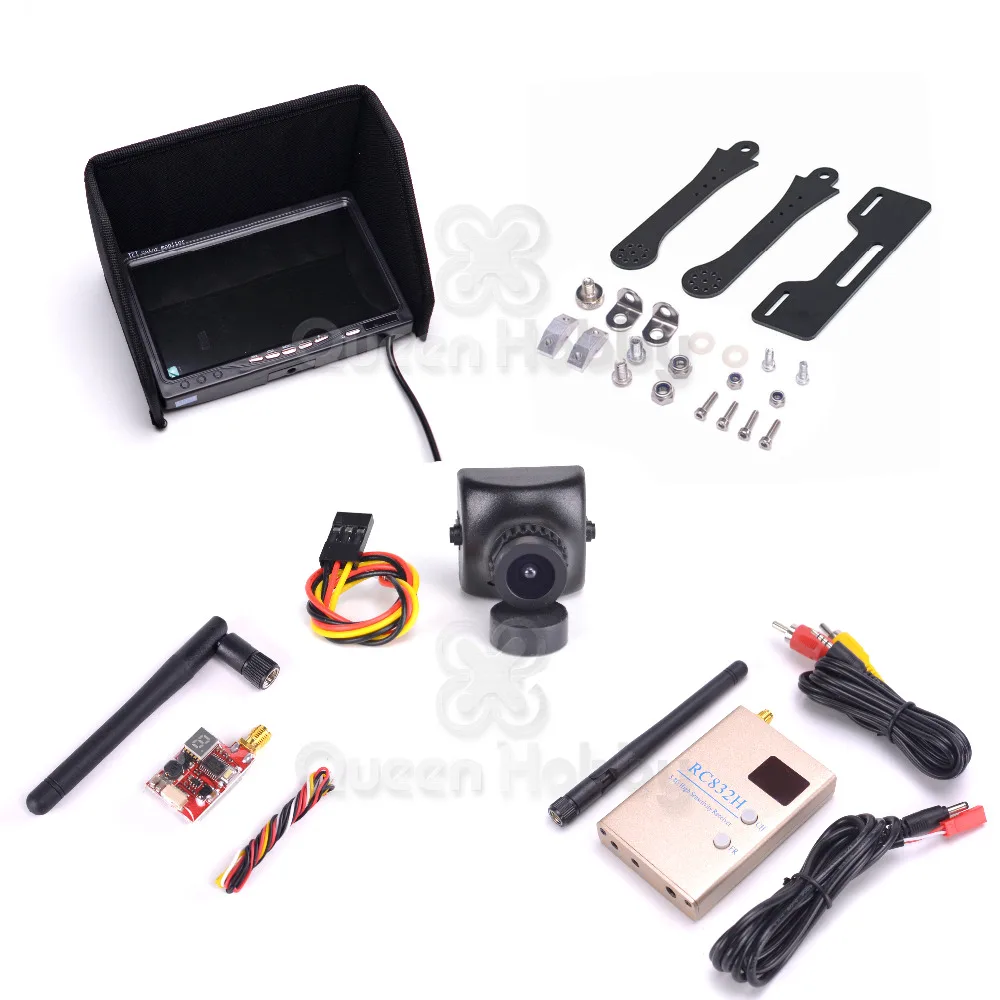 7 &quot7 дюймов FPV LCD цвет 1024x600 монитор видео экран w/FPV держатель TS5828L передатчик RC832