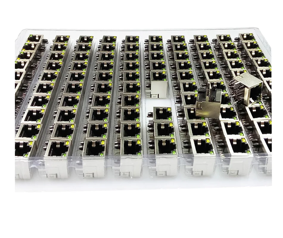 10 шт./лот 8P8C RJ45 PCB Панель Крепление разъем w/желтый зеленый светодиодный светильник один RJ45 Женский Разъем терминал для сети Ethernet