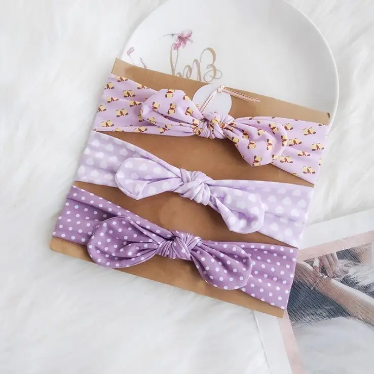 10 3Pc/Set Baby Headband For Girls Flower Rabbit Ear Baby Big Bows Turban Baby Hair Accessories For Children Girl Hairband - Цвет: 10