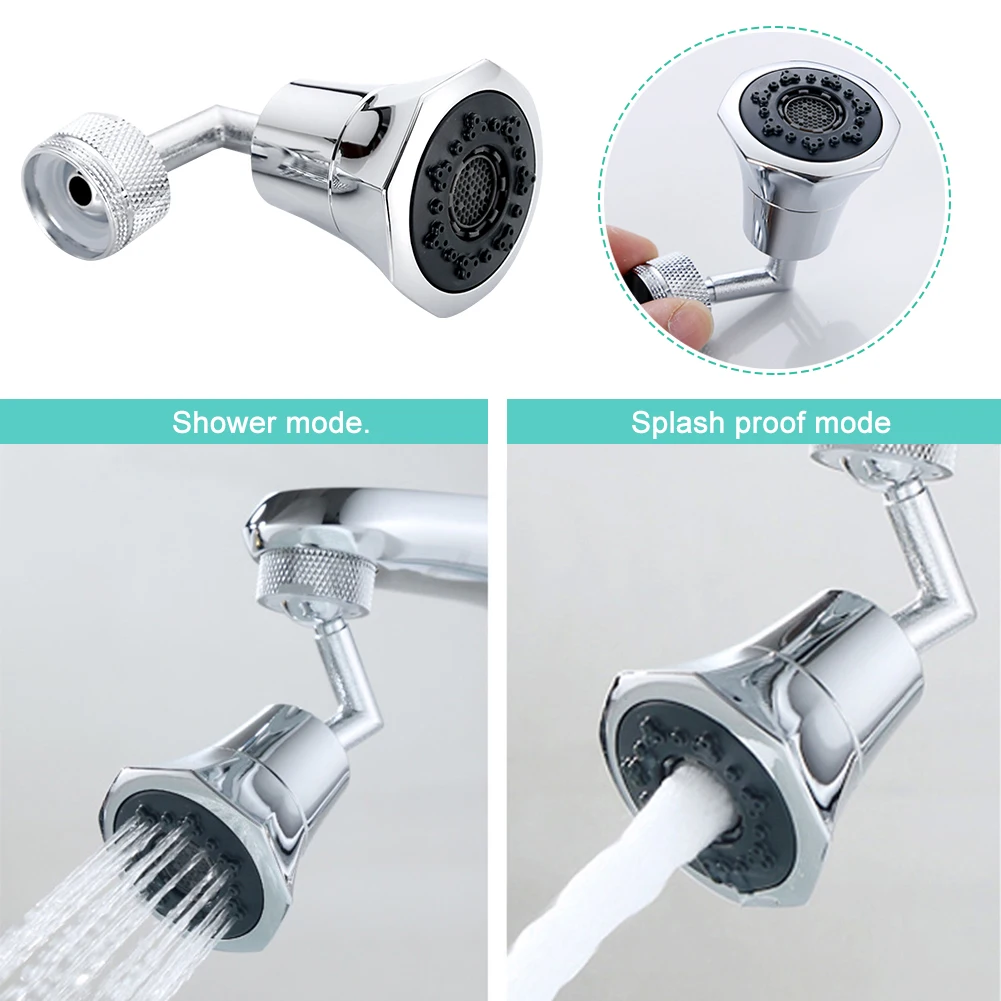 

Universal Anti Splash Kitchen Movable Faucet Spray Head Multifunctional Two Modes Nozzle Filter Aerator 720 Degree Rotating