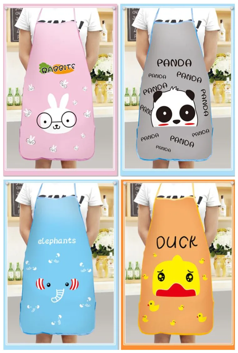 

PVC Cute Animal Sleeveless Apron Oil Proof Waterproof Sleeveless Kitchen Cleaning Furniture Products
