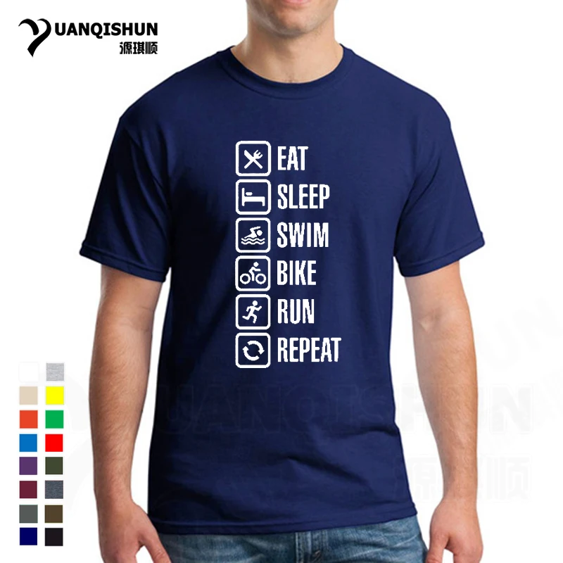 Футболка мужская для триатлона забавная тенниска с коротким рукавом крутая