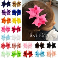solid 20 colors hot sale kids 8cm hairpins popular girls high quality hair accessories ribbon bowknot 1pc hair clips