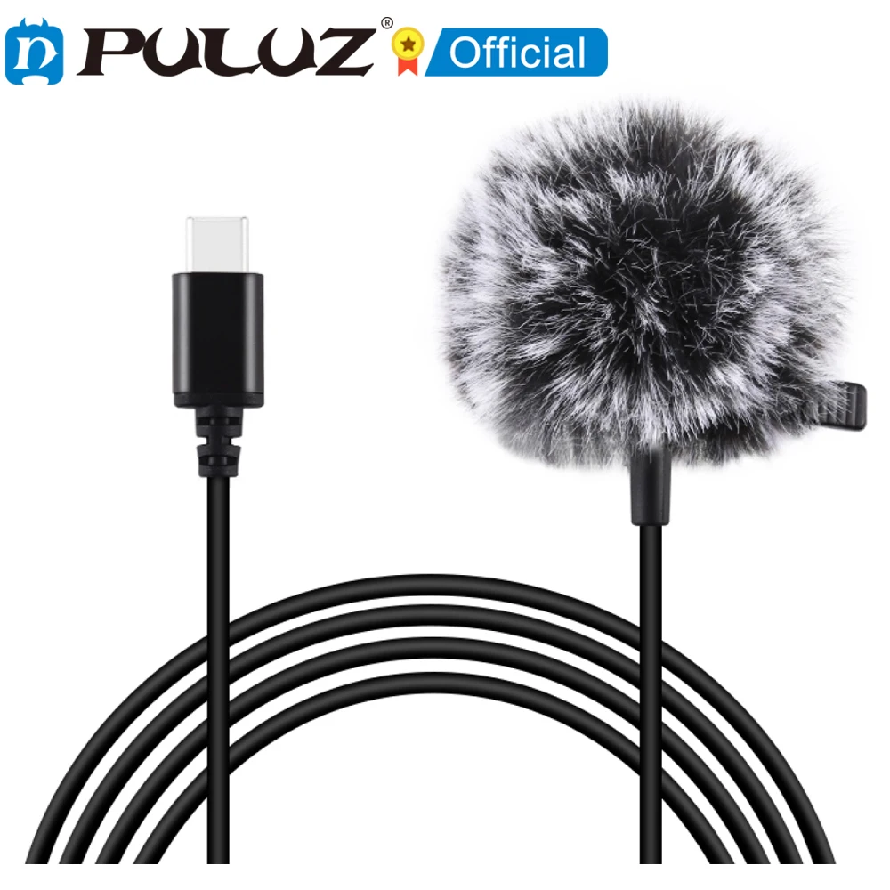 

PULUZ 1.5m 3.5mm / Type C Jack Lavalier Wired Condenser Recording Microphone for iPhone Huawei Xiaomi Samsung Phone Microphone