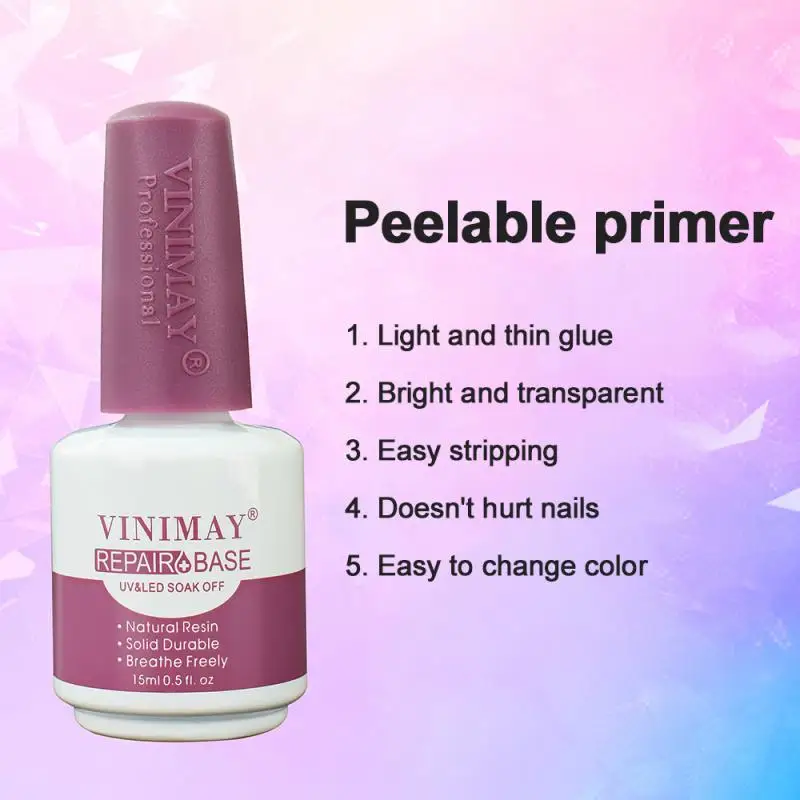 Лак для ногтей на резиновой основе прочный и крепкий не повреждающий ногти