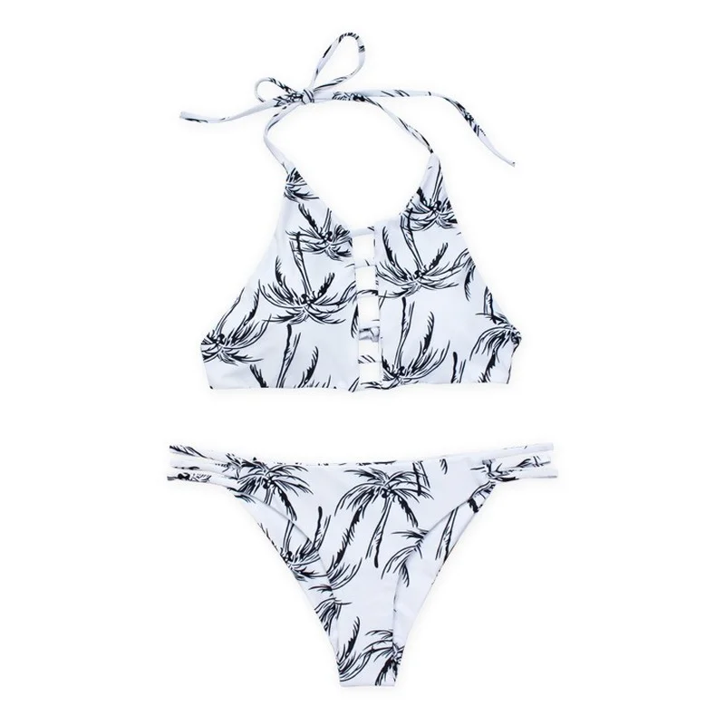 

2021 Printed Bikini New Lady Sexy Split Swimsuit 2 Piece Sets Wire Free Polyester